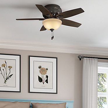 Hugger, Low Profile Ceiling Fans with Lights